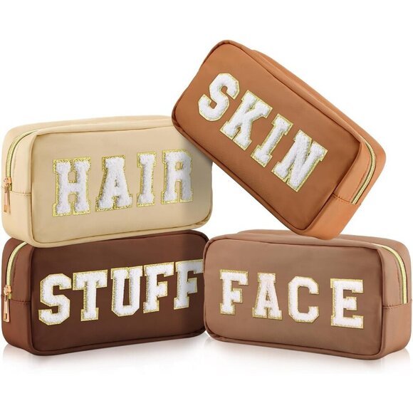 Other - 4 Pcs Nylon Makeup Bags Set Women Travel Toiletry Organizer Zipper